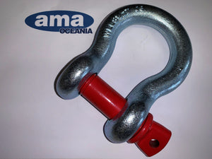 NEW - 2 x RATED BOW SHACKLES 19 MM PIN 3.25 TON LOAD LIMIT (TRAILER TRACTORS)