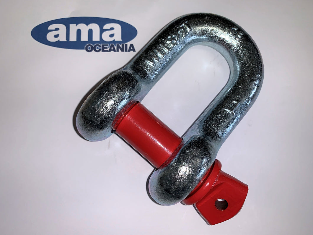 NEW - 2 x RATED D SHACKLES 9.5 MM PIN 0.75 TON LOAD LIMIT (TRAILER TRACTORS)