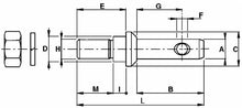 Load image into Gallery viewer, NEW - 2 X IMPLEMENT MOUNTING PIN ø 28 x ø M27 x ø 28 MM - TRACTOR 3 POINT LINKAGE MACHIENRY IMPLEMENT