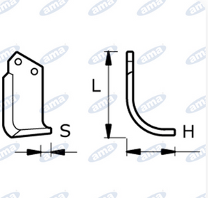 Tiller Blade for BREVIGLIERI B3, B14, B101, ARCO-ELIC