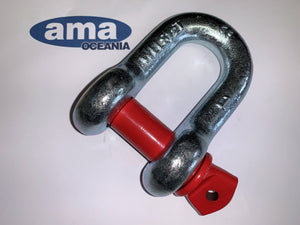 NEW - 2 x RATED D SHACKLES 9.5 MM PIN 0.75 TON LOAD LIMIT (TRAILER TRACTORS)