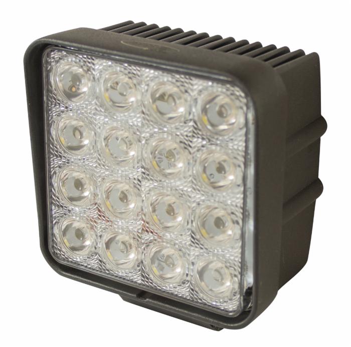 NEW - LED WORK LIGHT 110x110MM 10-30V 48W 3200LM -  TRACTOR IMPLEMENT TRAILER